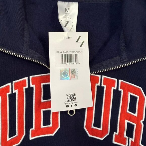 NWT NCAA University Auburn Navy Burnt Orange Crop Fleece Top SZ M - Picture 4 of 8